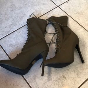Army green lace up boots